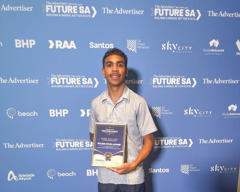 Teen Parliament Scholarship winner, Kobe Collins 