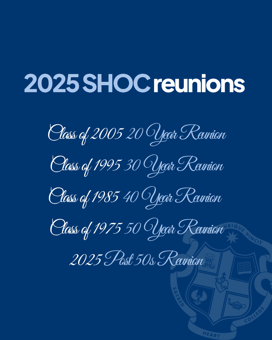 2025 SHOC reunions