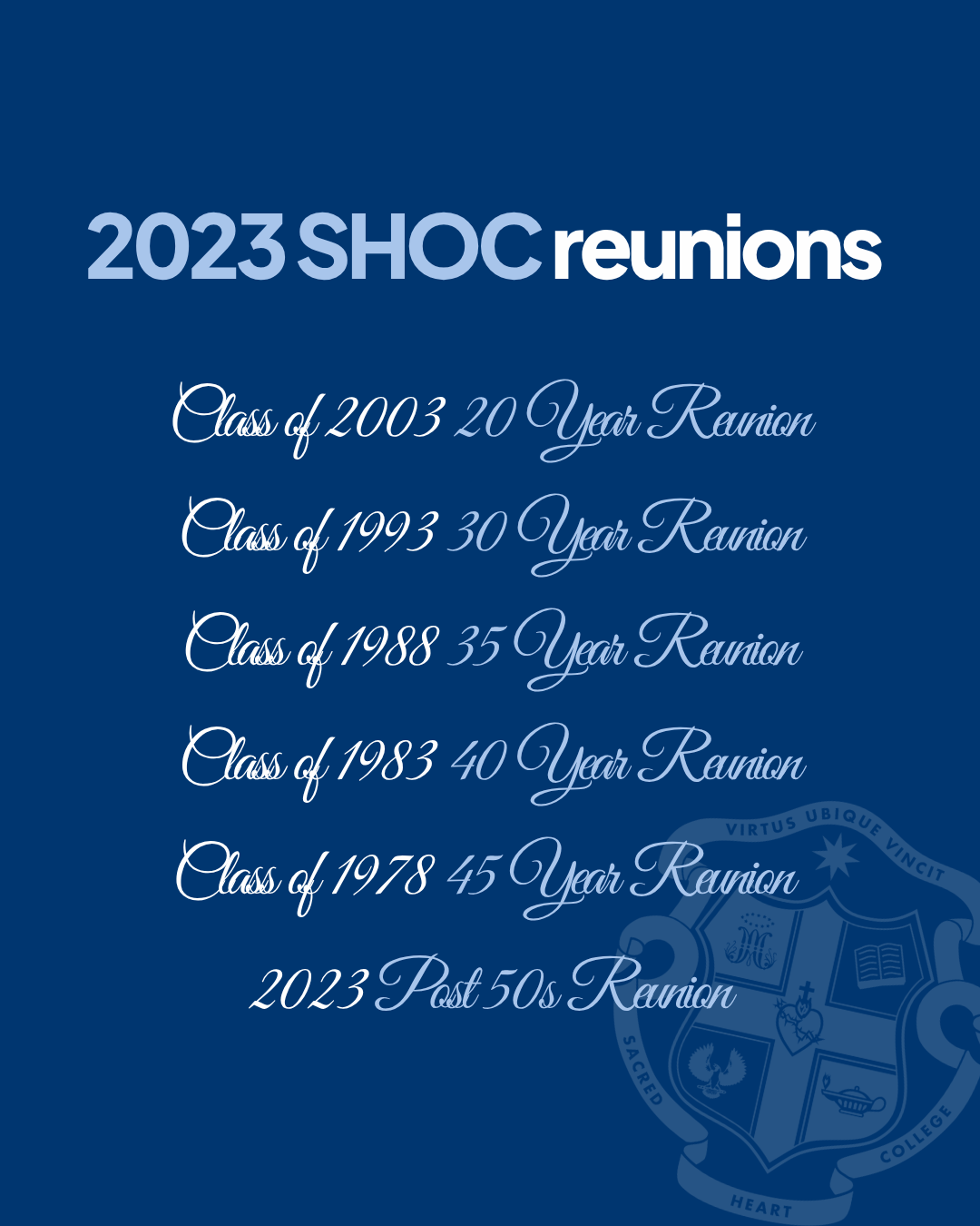 2023 SHOC Reunions